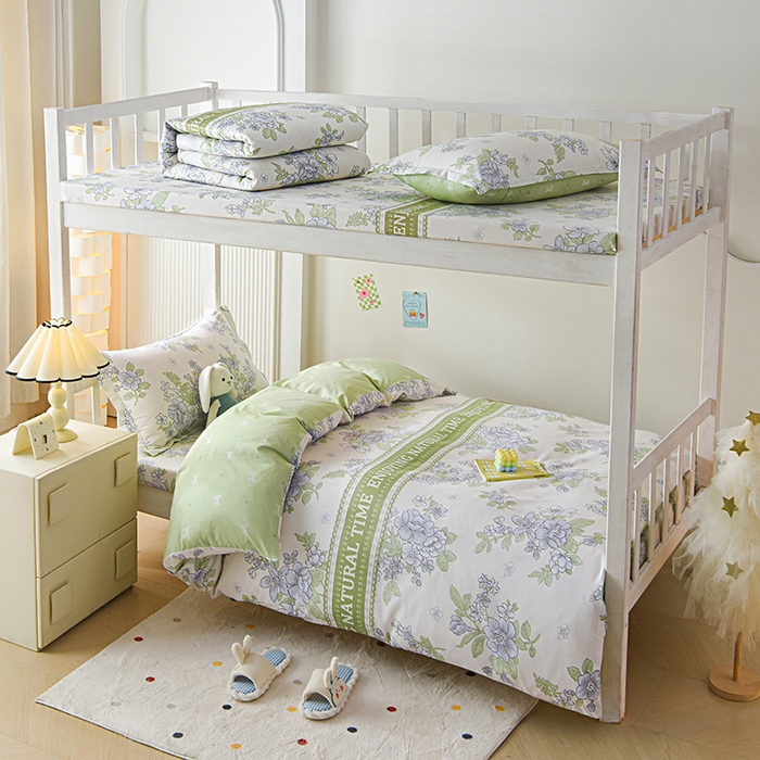 91家纺网 家纺一手货源 找家纺 天之爱 2025新款全棉纯棉学生上下铺宿舍三件套多件套六件套第二批 风之恋