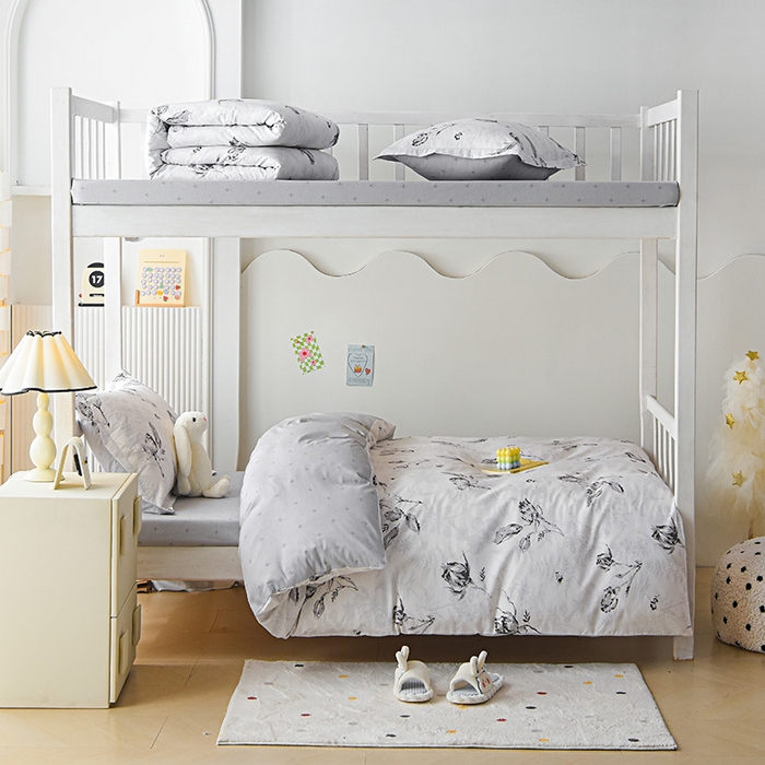 91家纺网 家纺一手货源 找家纺 天之爱 2025新款全棉纯棉学生上下铺宿舍三件套多件套六件套第二批 玫瑰夜语