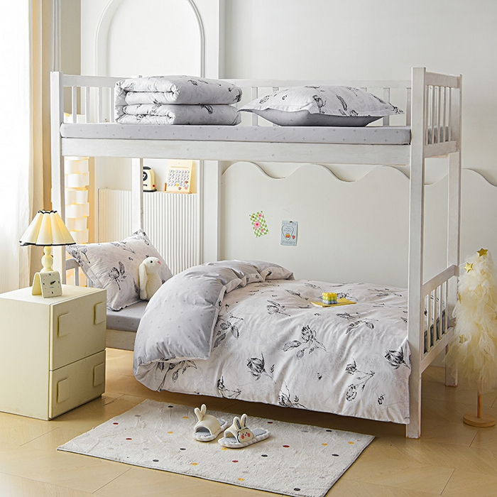 91家纺网 家纺一手货源 找家纺 天之爱 2025新款全棉纯棉学生上下铺宿舍三件套多件套六件套第二批 玫瑰夜语