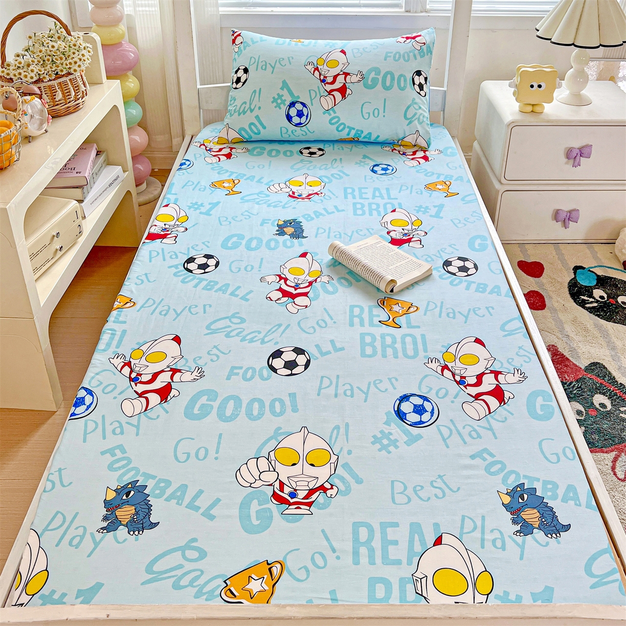 91家纺网 家纺一手货源 找家纺 名兮家居 2025-奥特曼-三丽鸥全棉13372学生床上下铺床笠【含防伪标】 世界杯