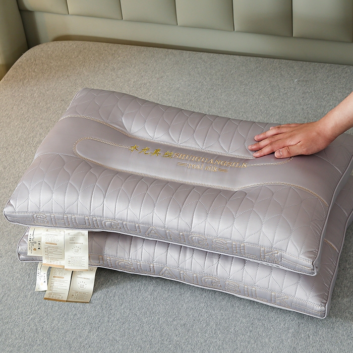 91家纺网 家纺一手货源 找家纺 （总）蝶飞舞 2025新款豪华水光真丝乳胶层枕头枕芯 莫代尔水光真丝枕头枕芯