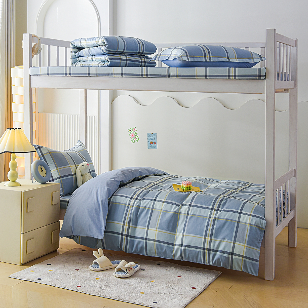 91家纺网 家纺一手货源 找家纺 天之爱 2025新款全棉纯棉印花三件套学生六件套 简昔