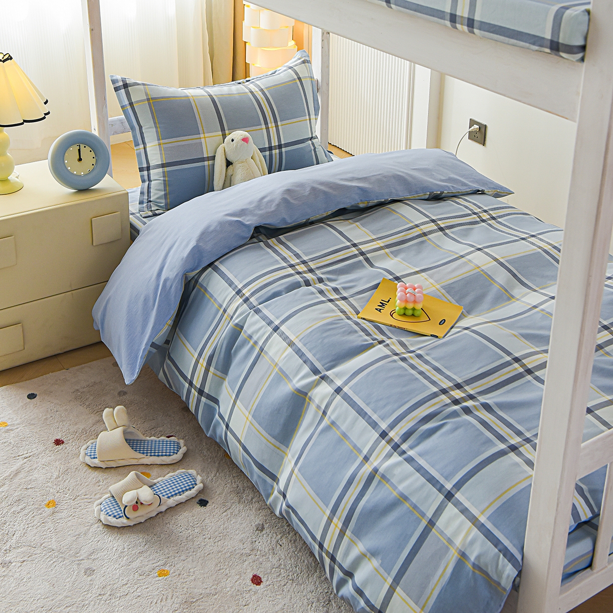 91家纺网 家纺一手货源 找家纺 天之爱 2025新款全棉纯棉印花三件套学生六件套 简昔