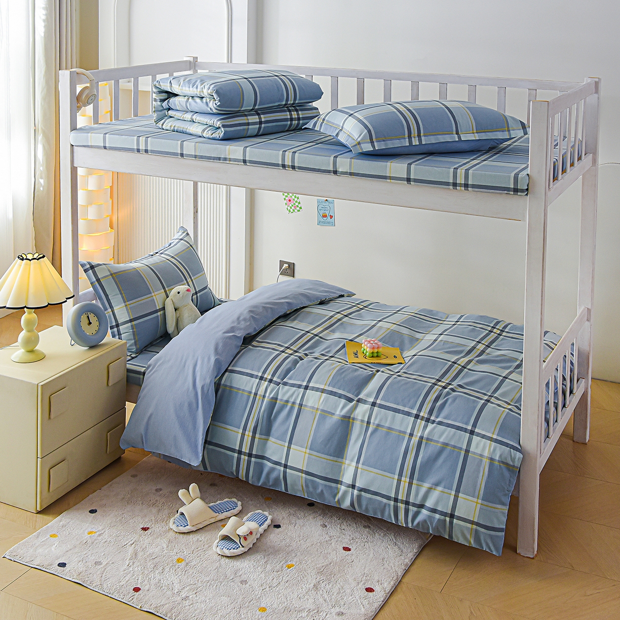 91家纺网 家纺一手货源 找家纺 天之爱 2025新款全棉纯棉印花三件套学生六件套 简昔