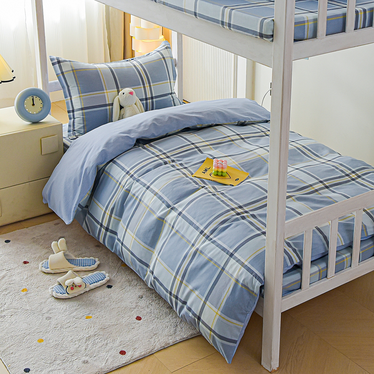 91家纺网 家纺一手货源 找家纺 天之爱 2025新款全棉纯棉印花三件套学生六件套 简昔