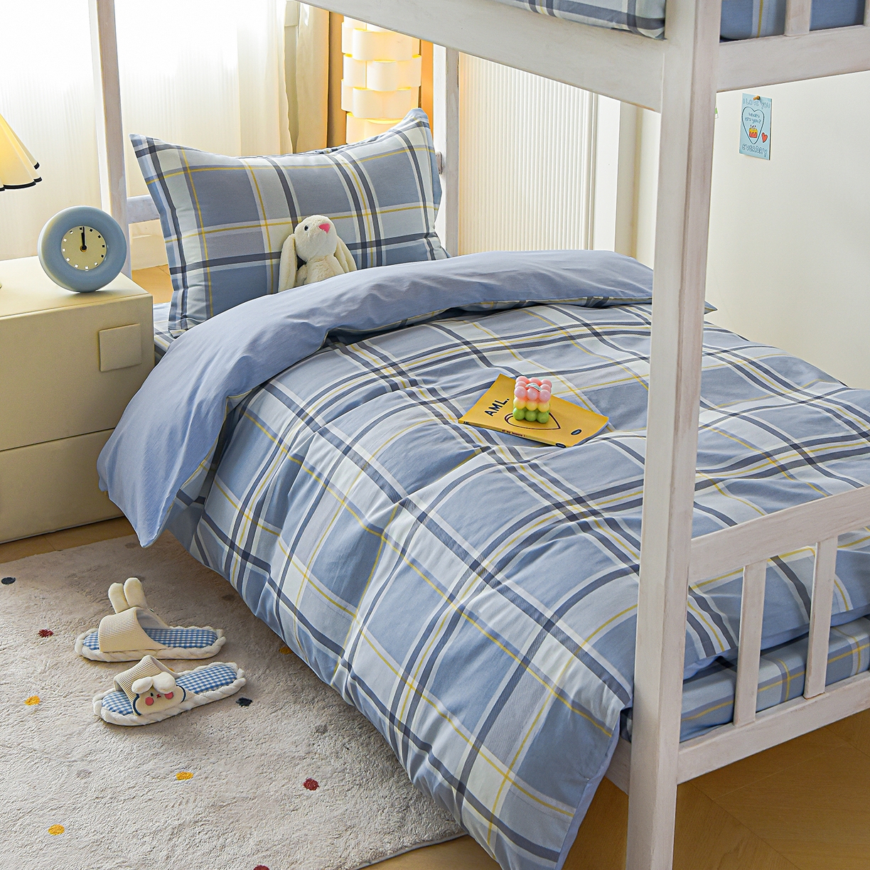 91家纺网 家纺一手货源 找家纺 天之爱 2025新款全棉纯棉印花三件套学生六件套 简昔