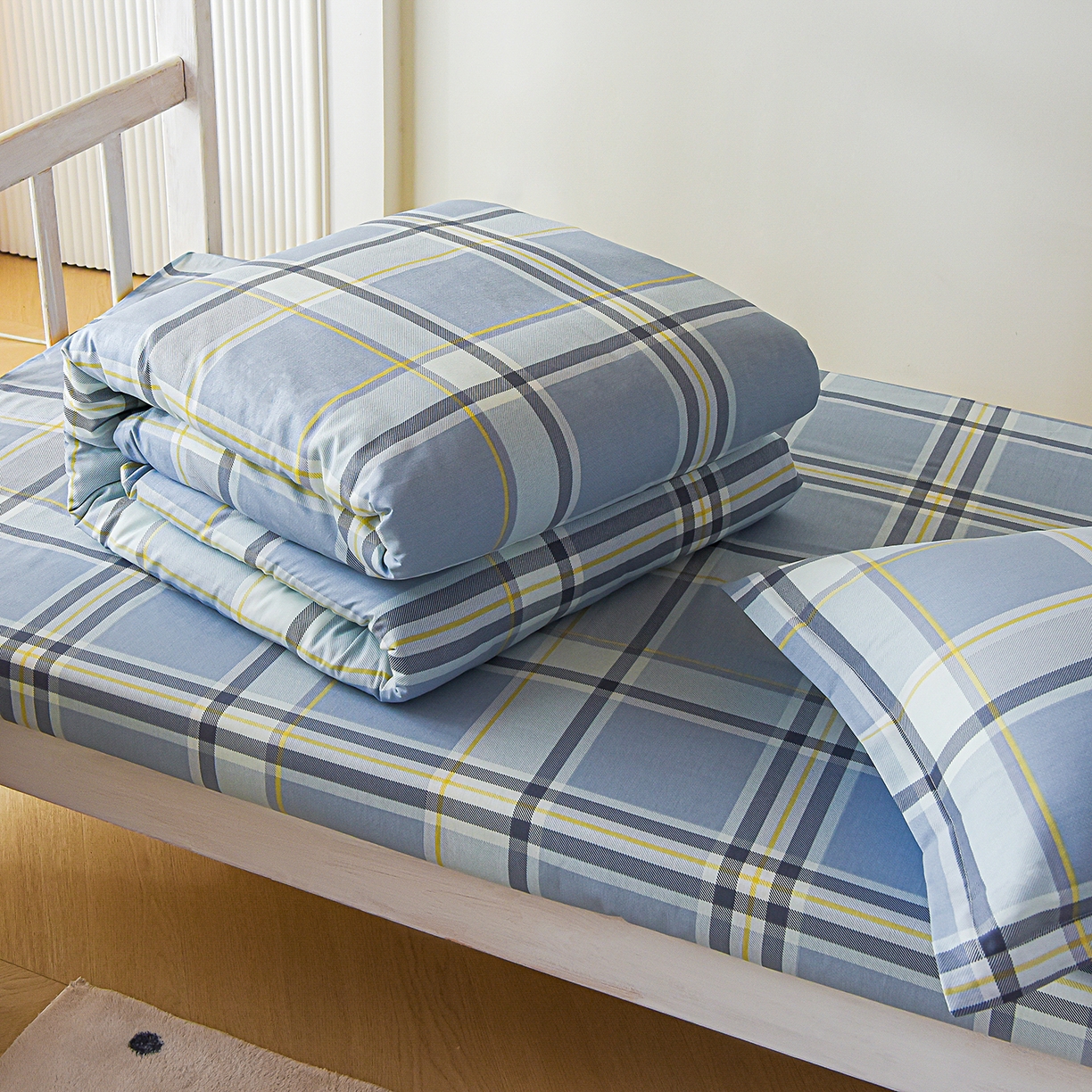 91家纺网 家纺一手货源 找家纺 天之爱 2025新款全棉纯棉印花三件套学生六件套 简昔