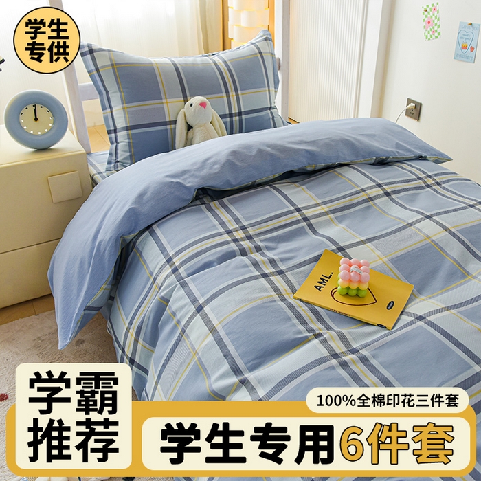 天之爱 2025新款全棉纯棉印花三件套学生六件套 简昔