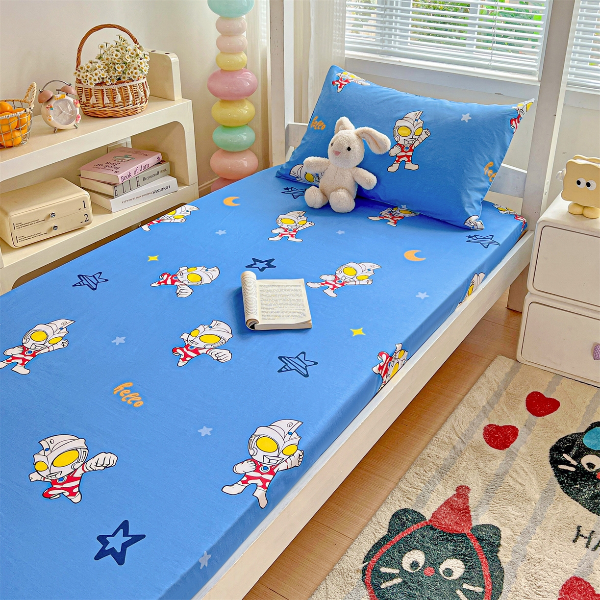 91家纺网 家纺一手货源 找家纺 （总）名兮家居 2025-奥特曼-三丽鸥全棉13372学生床上下铺床笠【含防伪标】