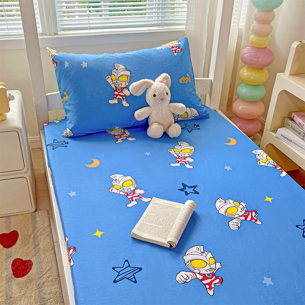 91家纺网 家纺一手货源 找家纺 名兮家居 2025-奥特曼-三丽鸥全棉13372学生床上下铺床笠【含防伪标】 艾斯奥特曼