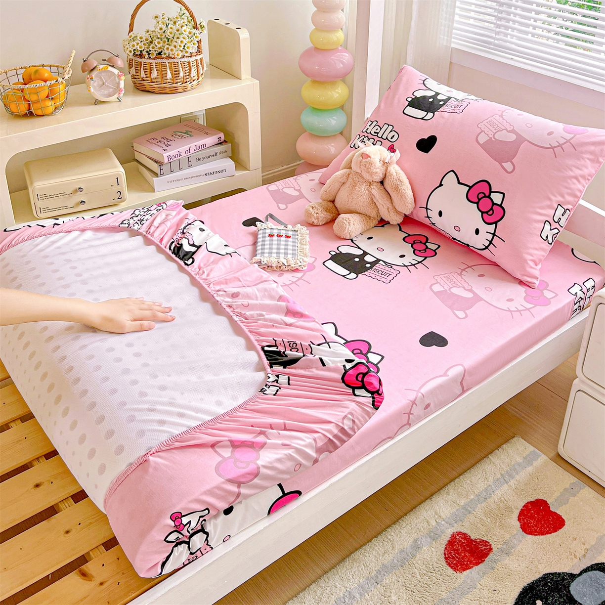 名兮家居 2025-奥特曼-三丽鸥全棉13372学生床上下铺床笠【含防伪标】 爱心kt