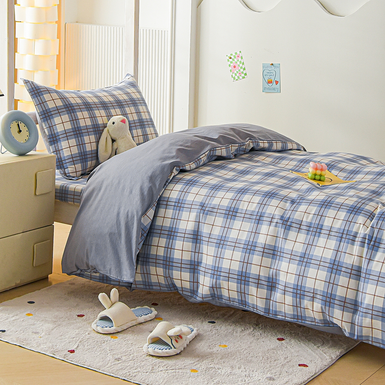 91家纺网 家纺一手货源 找家纺 天之爱 2025新款全棉纯棉印花三件套学生六件套 星际空间