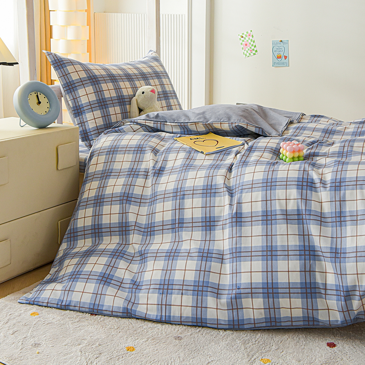 91家纺网 家纺一手货源 找家纺 天之爱 2025新款全棉纯棉印花三件套学生六件套 星际空间