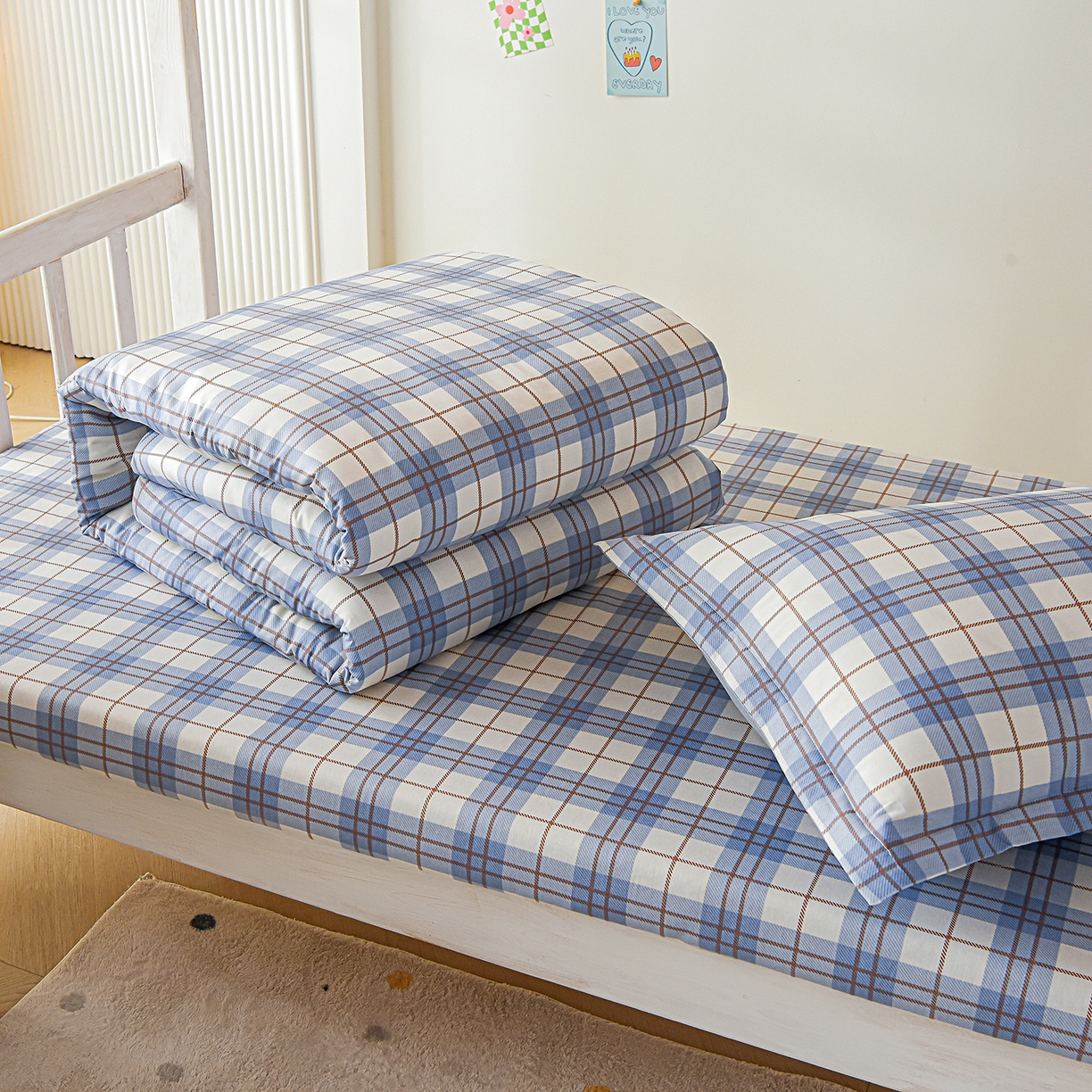 91家纺网 家纺一手货源 找家纺 天之爱 2025新款全棉纯棉印花三件套学生六件套 星际空间