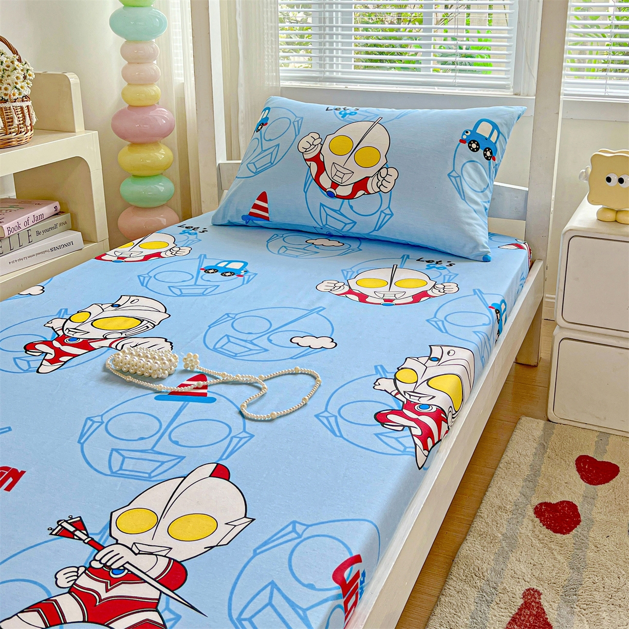 91家纺网 家纺一手货源 找家纺 名兮家居 2025-奥特曼-三丽鸥全棉13372学生床上下铺床笠【含防伪标】 奥特兄弟