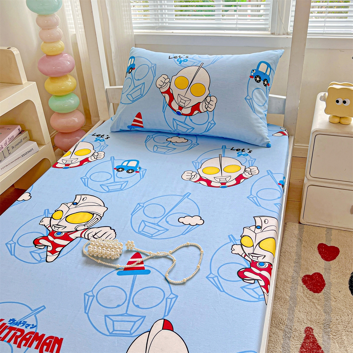 91家纺网 家纺一手货源 找家纺 名兮家居 2025-奥特曼-三丽鸥全棉13372学生床上下铺床笠【含防伪标】 奥特兄弟