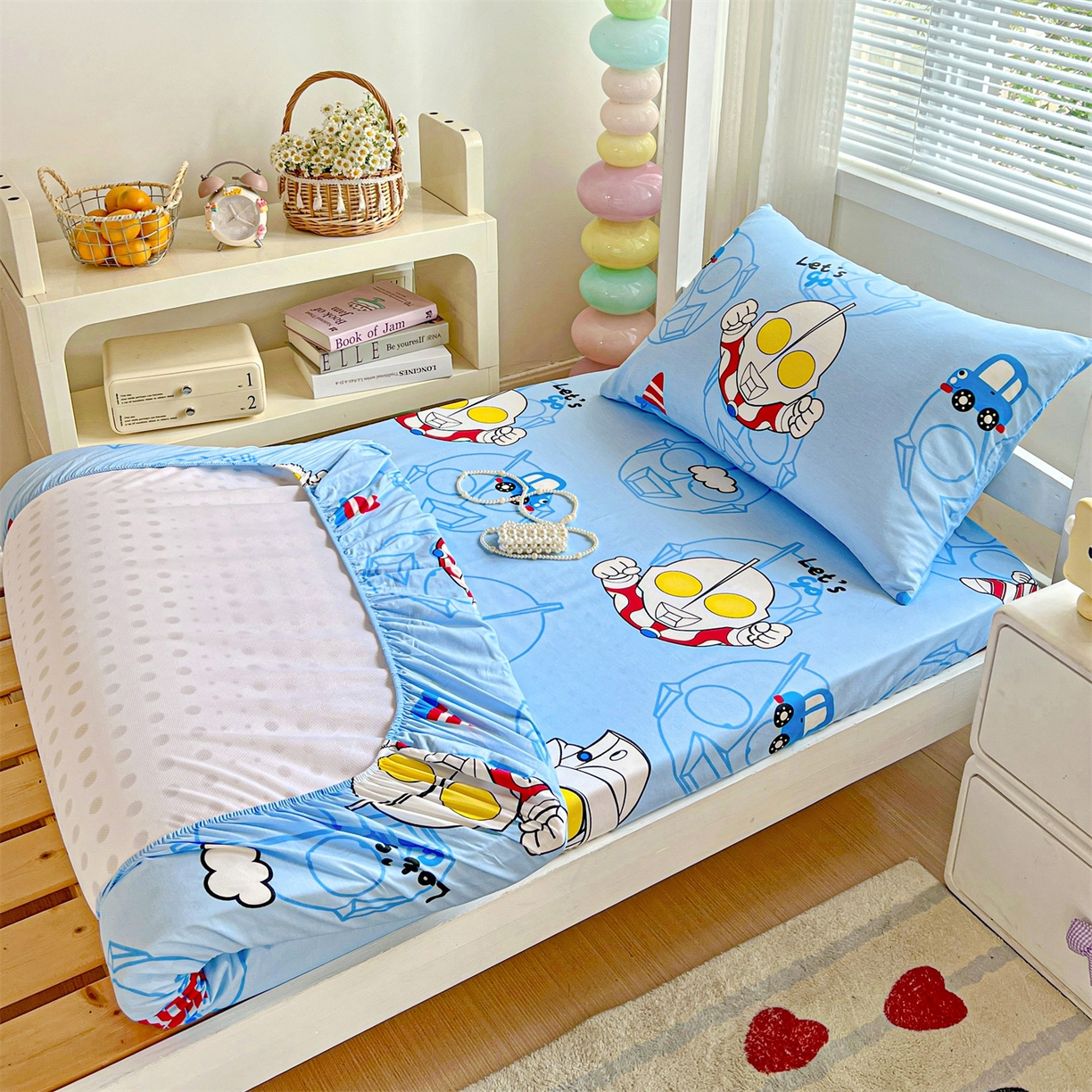 91家纺网 家纺一手货源 找家纺 名兮家居 2025-奥特曼-三丽鸥全棉13372学生床上下铺床笠【含防伪标】 奥特兄弟