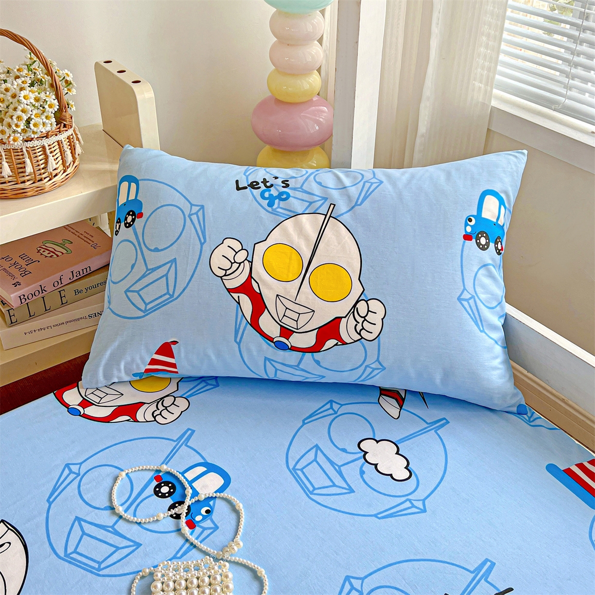 91家纺网 家纺一手货源 找家纺 名兮家居 2025-奥特曼-三丽鸥全棉13372学生床上下铺床笠【含防伪标】 奥特兄弟