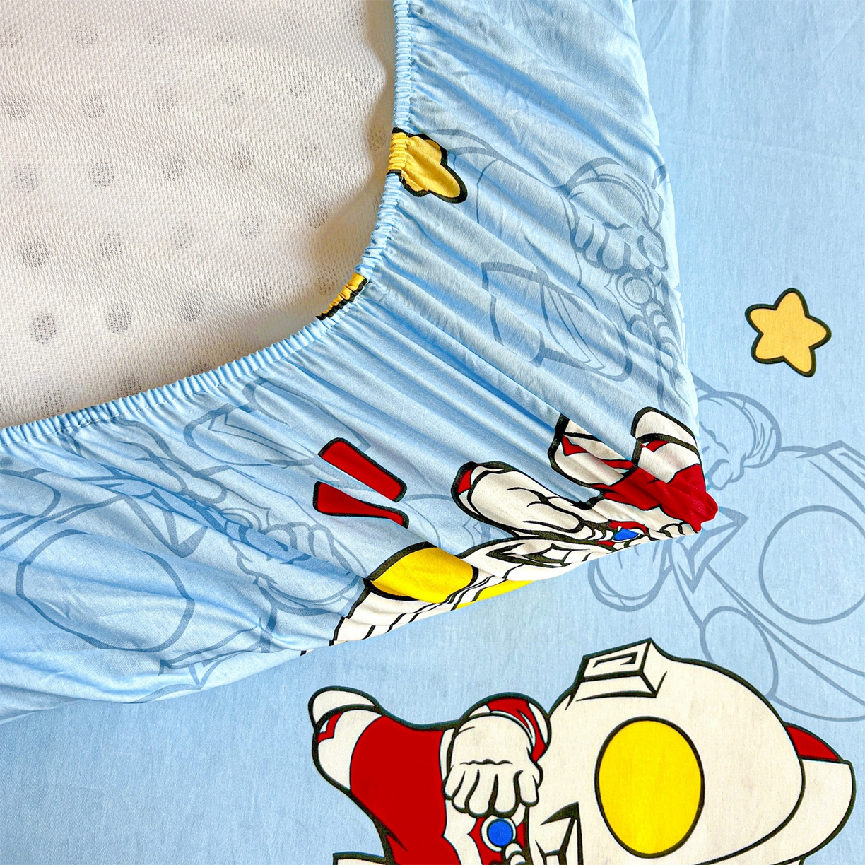 91家纺网 家纺一手货源 找家纺 名兮家居 2025-奥特曼-三丽鸥全棉13372学生床上下铺床笠【含防伪标】 奥特勇士