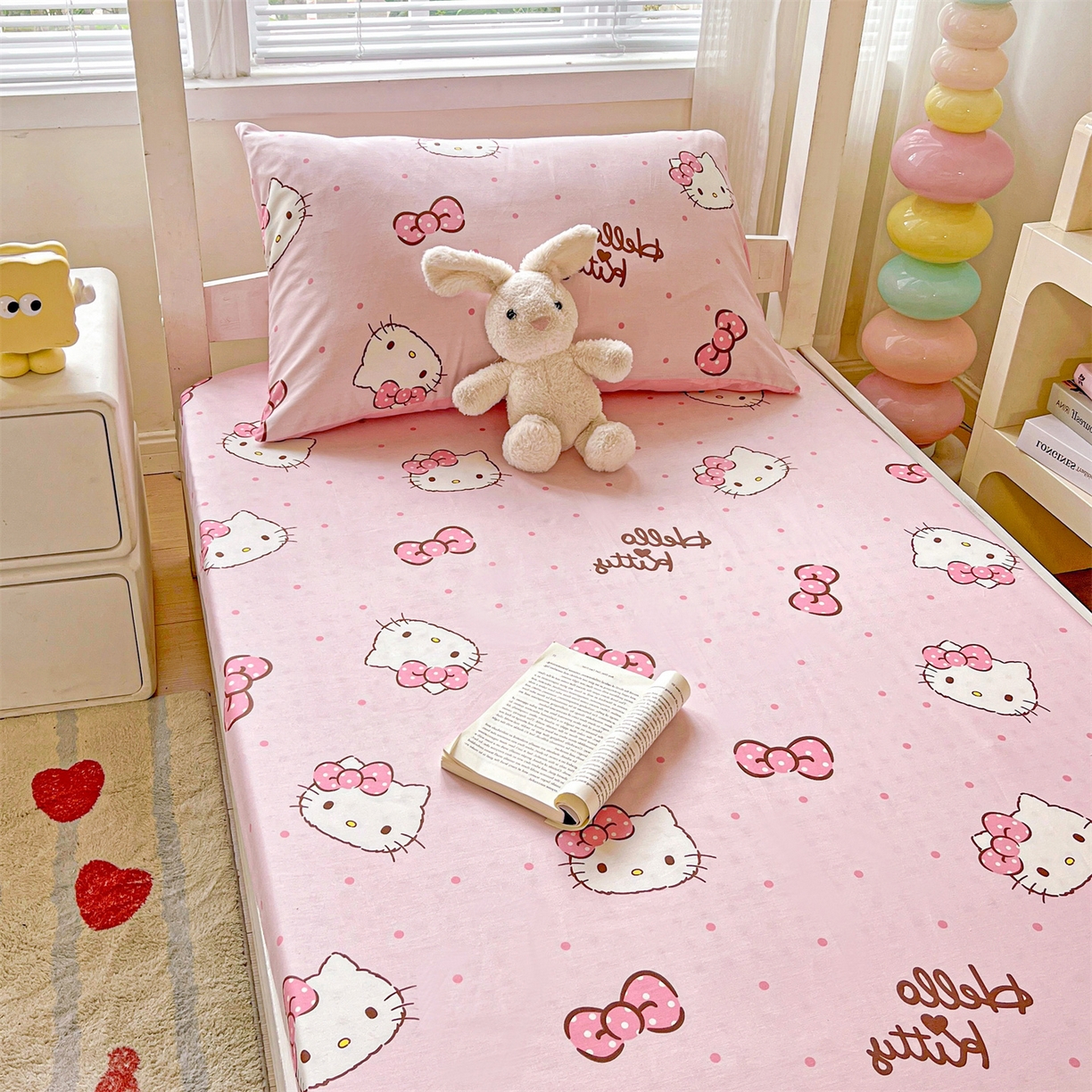 91家纺网 家纺一手货源 找家纺 名兮家居 2025-奥特曼-三丽鸥全棉13372学生床上下铺床笠【含防伪标】 呆萌kt