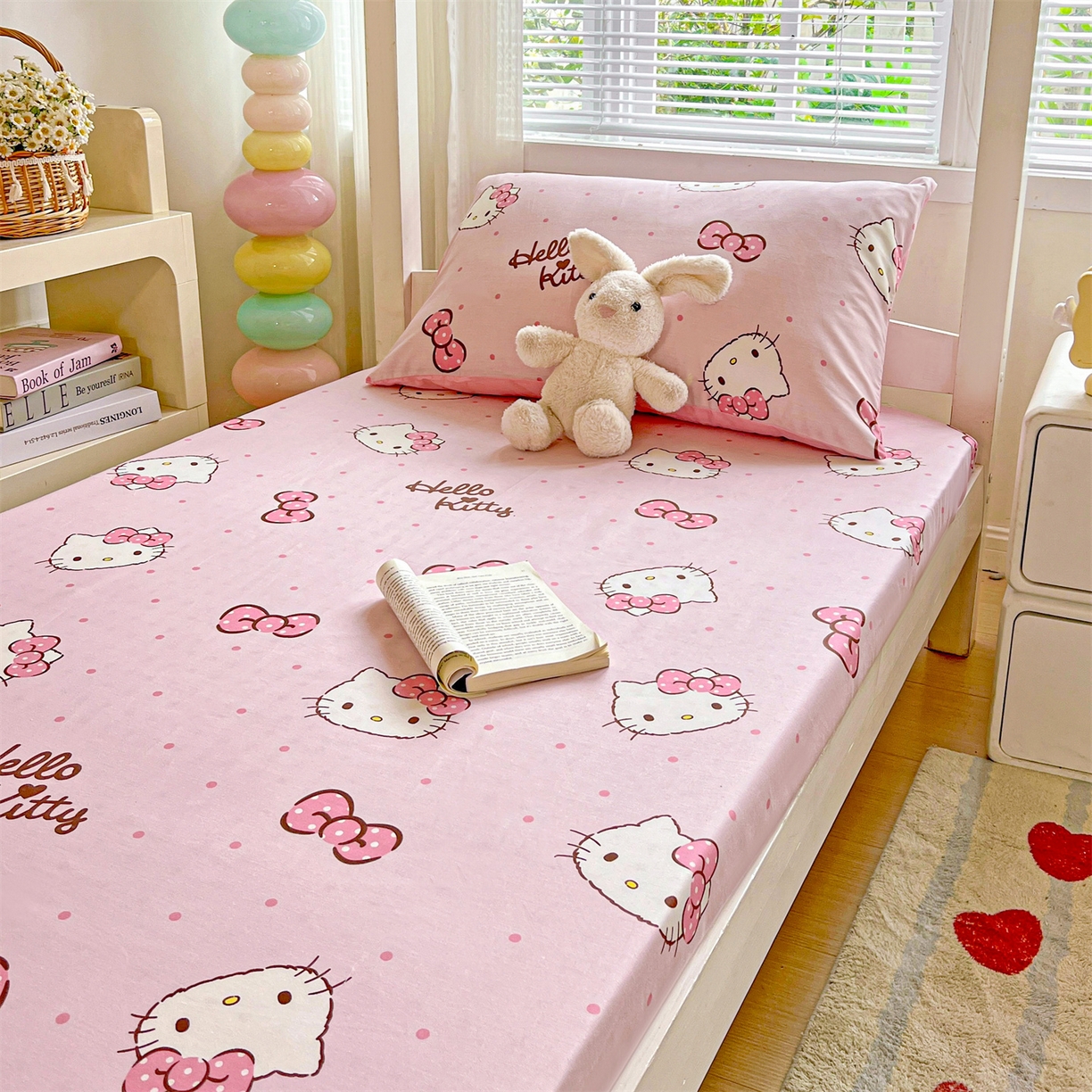 91家纺网 家纺一手货源 找家纺 名兮家居 2025-奥特曼-三丽鸥全棉13372学生床上下铺床笠【含防伪标】 呆萌kt