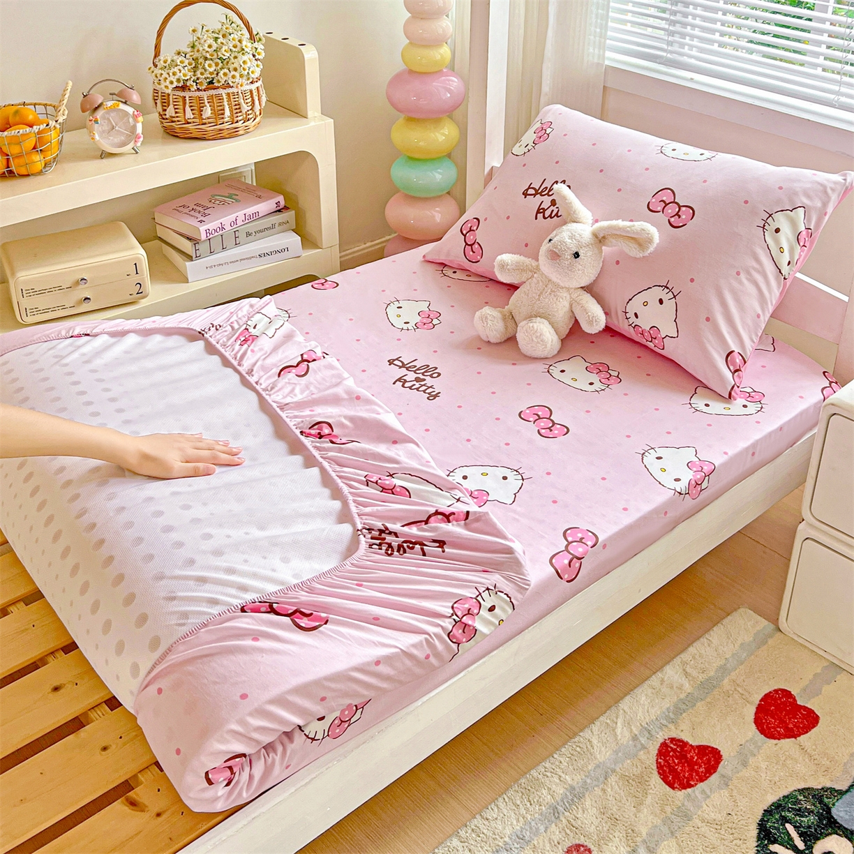 名兮家居 2025-奥特曼-三丽鸥全棉13372学生床上下铺床笠【含防伪标】 呆萌kt