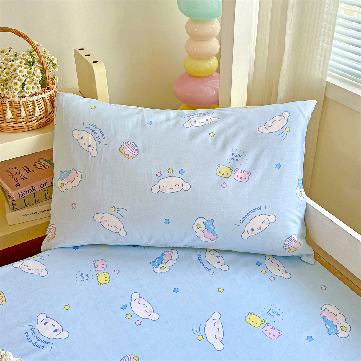 91家纺网 家纺一手货源 找家纺 名兮家居 2025-奥特曼-三丽鸥全棉13372学生床上下铺床笠【含防伪标】 蛋糕玉桂狗