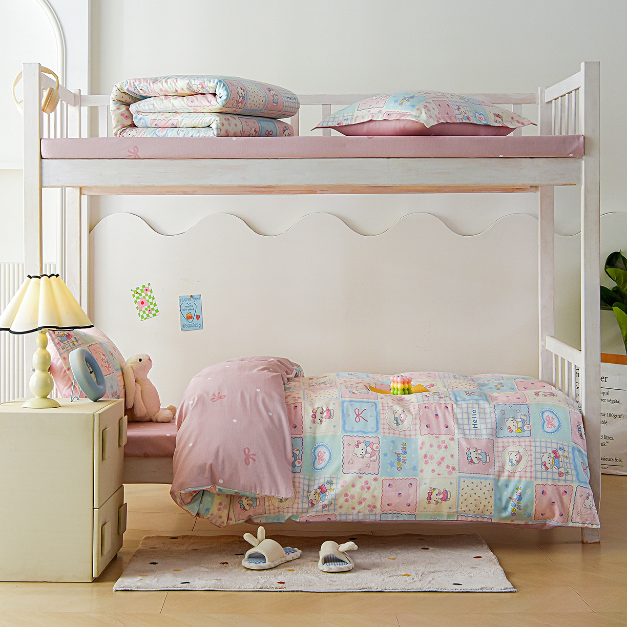 91家纺网 家纺一手货源 找家纺 天之爱 2025新款全棉纯棉印花三件套学生六件套 小确幸