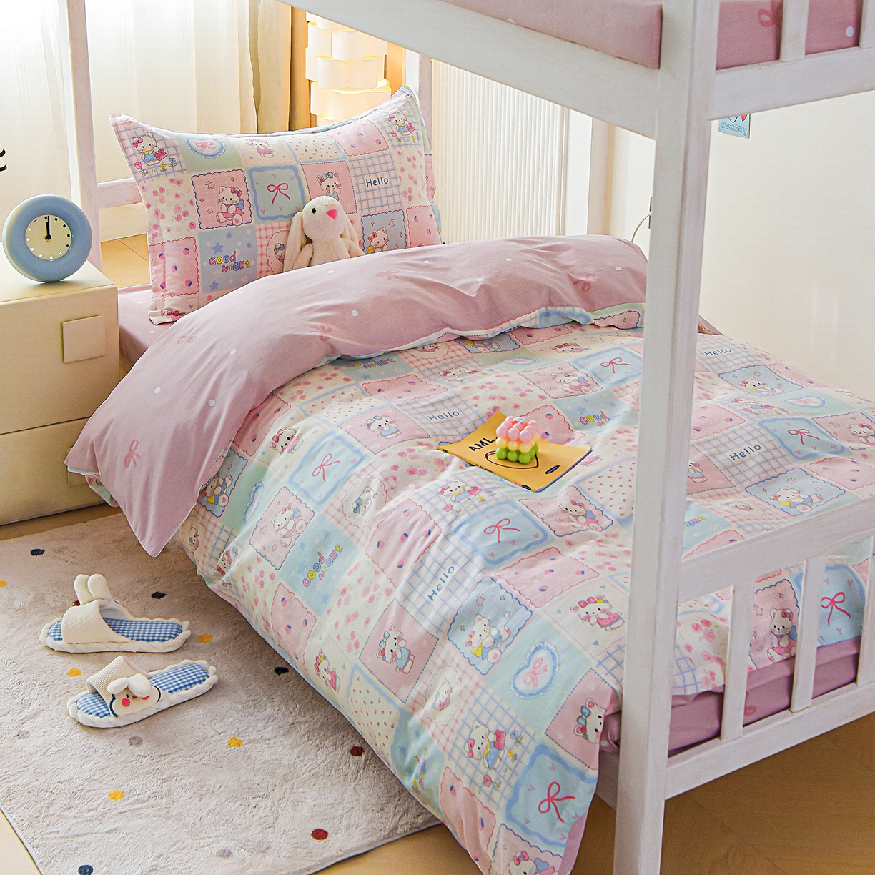 91家纺网 家纺一手货源 找家纺 天之爱 2025新款全棉纯棉印花三件套学生六件套 小确幸