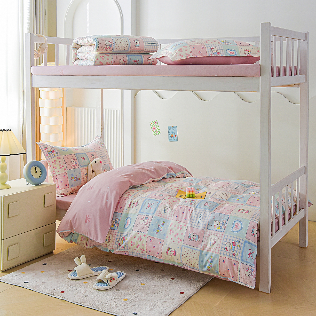 91家纺网 家纺一手货源 找家纺 天之爱 2025新款全棉纯棉印花三件套学生六件套 小确幸