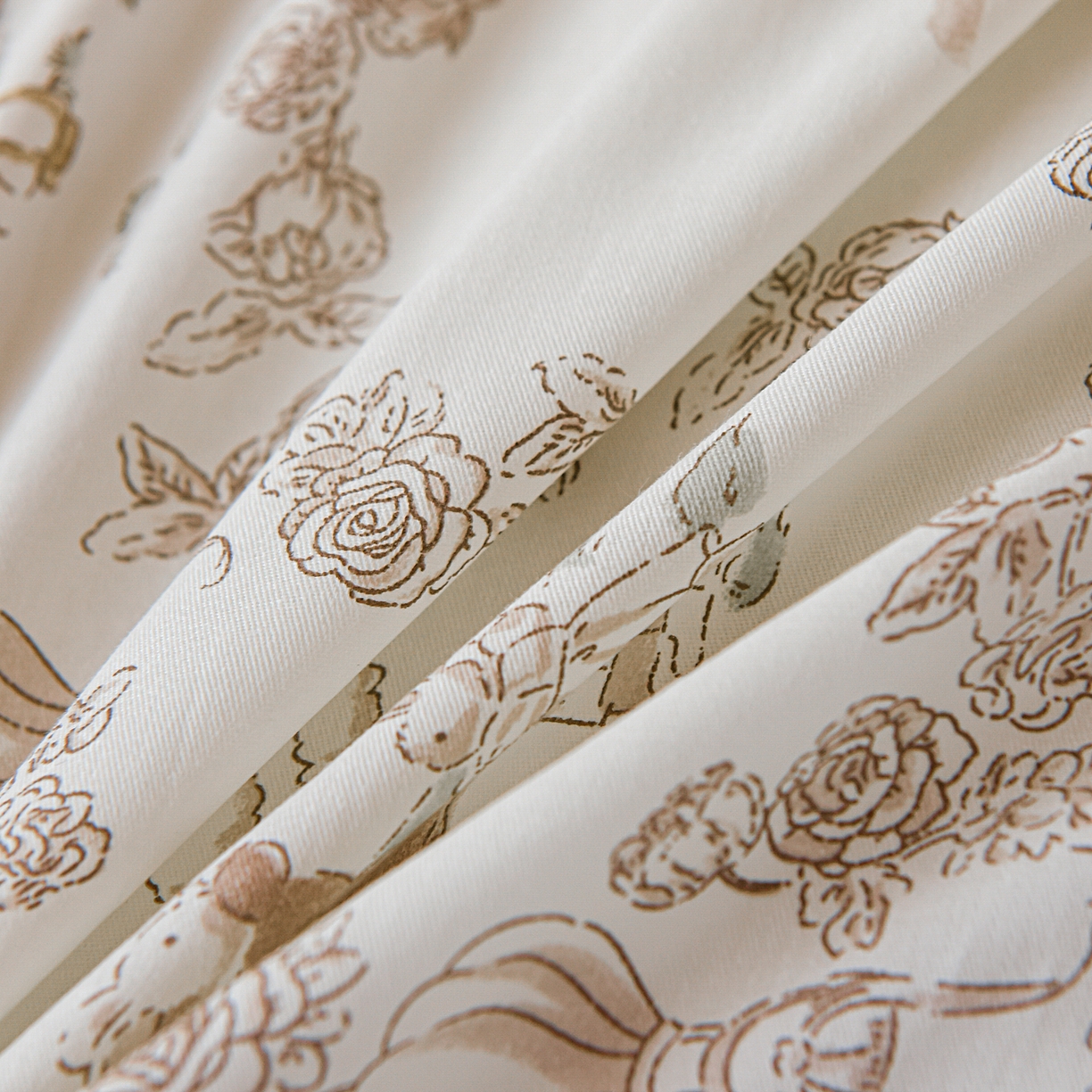 91家纺网 家纺一手货源 找家纺 天之爱 2025新款全棉纯棉印花三件套学生六件套 乡野小筑