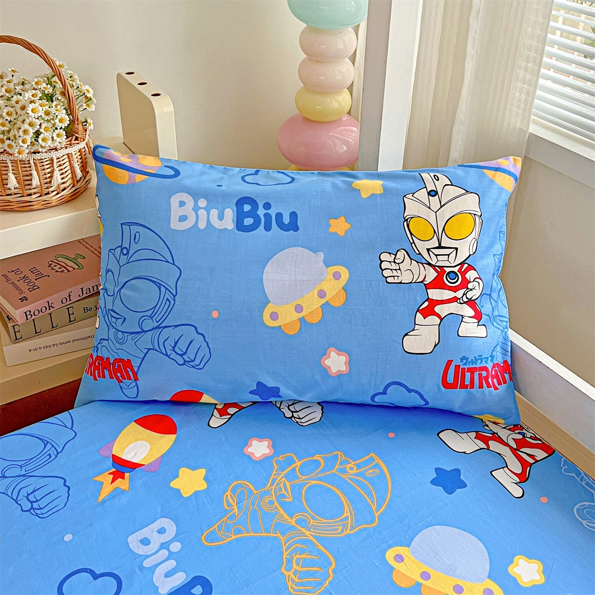 91家纺网 家纺一手货源 找家纺 名兮家居 2025-奥特曼-三丽鸥全棉13372学生床上下铺床笠【含防伪标】 光线王子