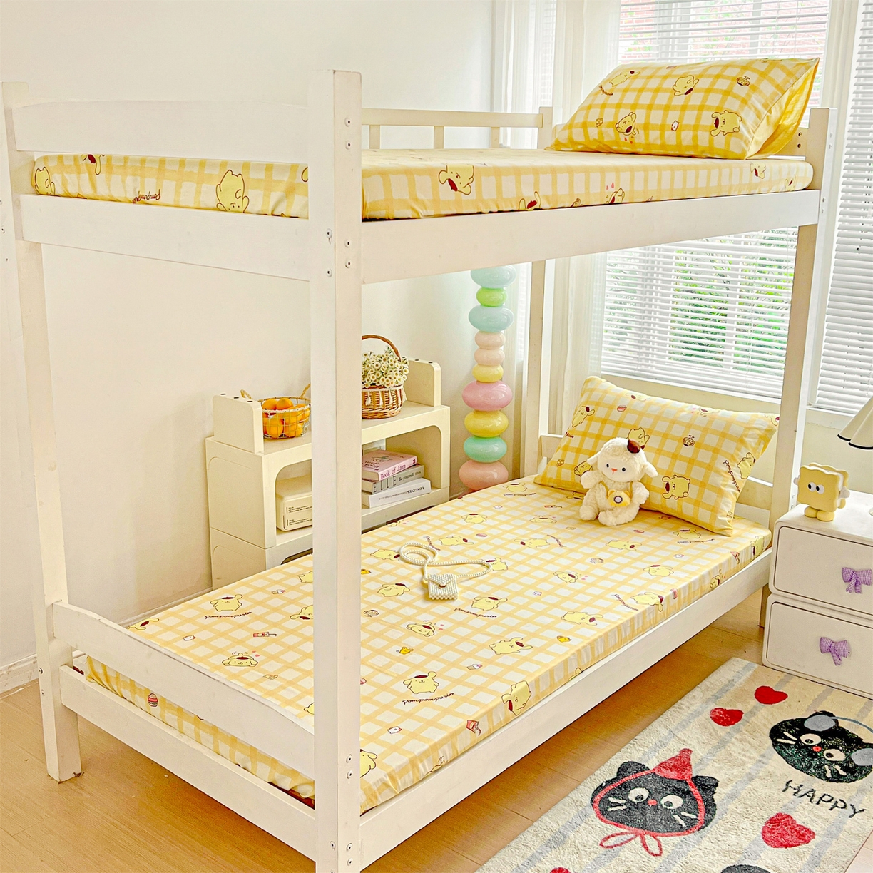 91家纺网 家纺一手货源 找家纺 名兮家居 2025-奥特曼-三丽鸥全棉13372学生床上下铺床笠【含防伪标】 可可布丁狗