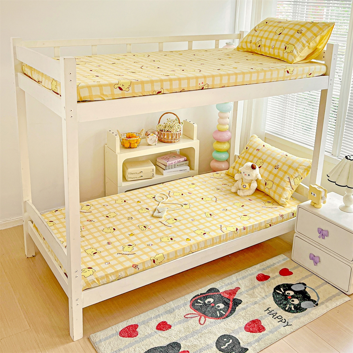 91家纺网 家纺一手货源 找家纺 名兮家居 2025-奥特曼-三丽鸥全棉13372学生床上下铺床笠【含防伪标】 可可布丁狗