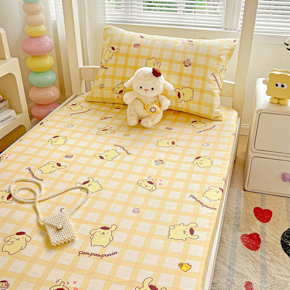 91家纺网 家纺一手货源 找家纺 名兮家居 2025-奥特曼-三丽鸥全棉13372学生床上下铺床笠【含防伪标】 可可布丁狗