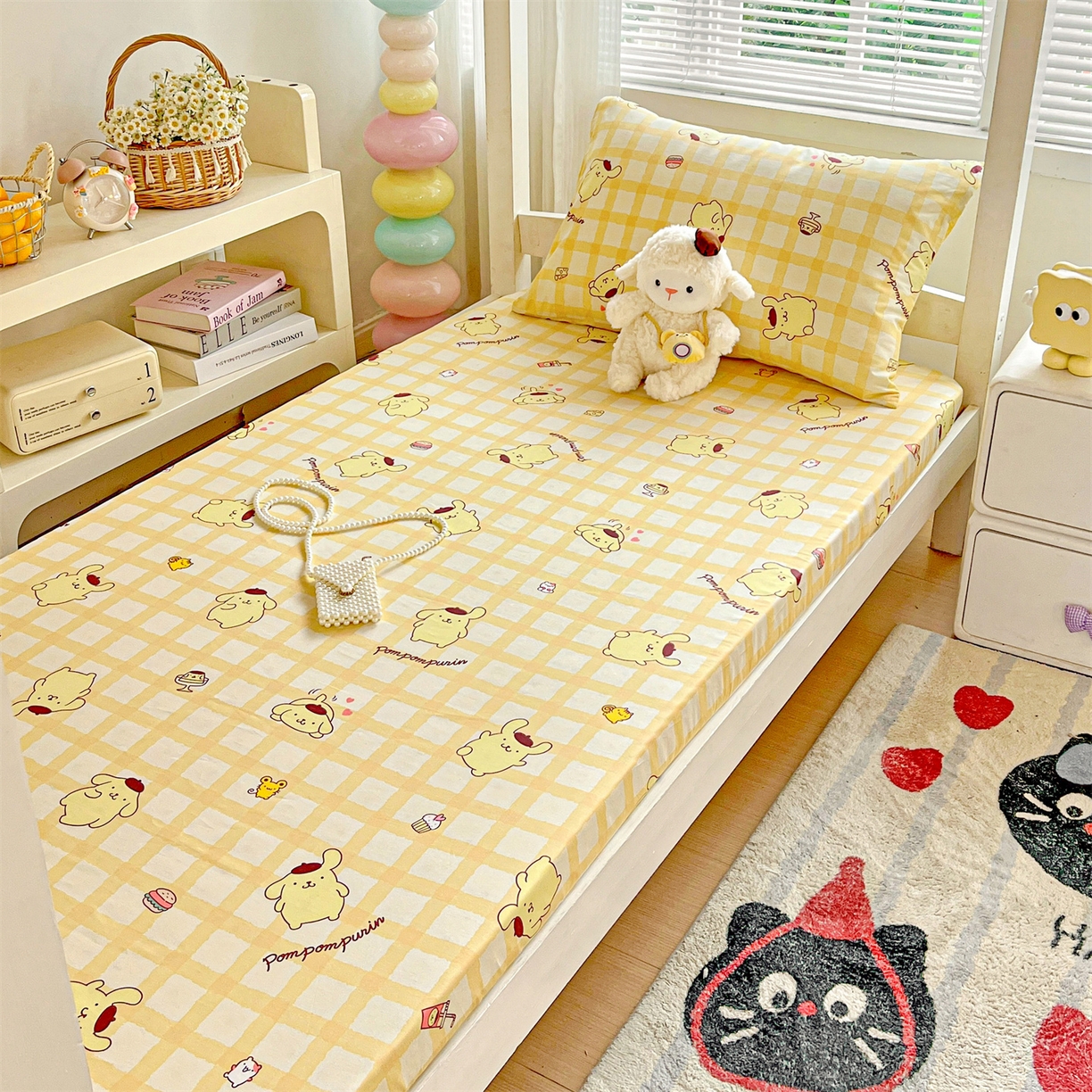 91家纺网 家纺一手货源 找家纺 名兮家居 2025-奥特曼-三丽鸥全棉13372学生床上下铺床笠【含防伪标】 可可布丁狗