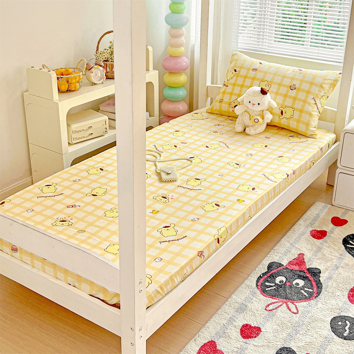 91家纺网 家纺一手货源 找家纺 名兮家居 2025-奥特曼-三丽鸥全棉13372学生床上下铺床笠【含防伪标】 可可布丁狗