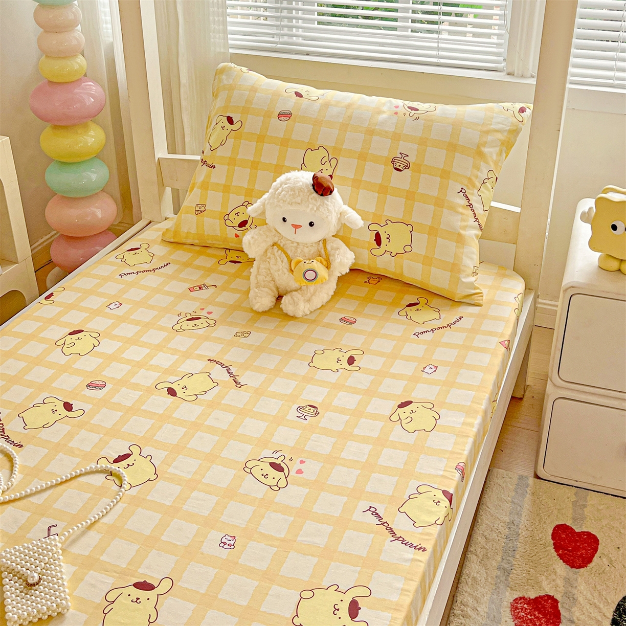 91家纺网 家纺一手货源 找家纺 名兮家居 2025-奥特曼-三丽鸥全棉13372学生床上下铺床笠【含防伪标】 可可布丁狗