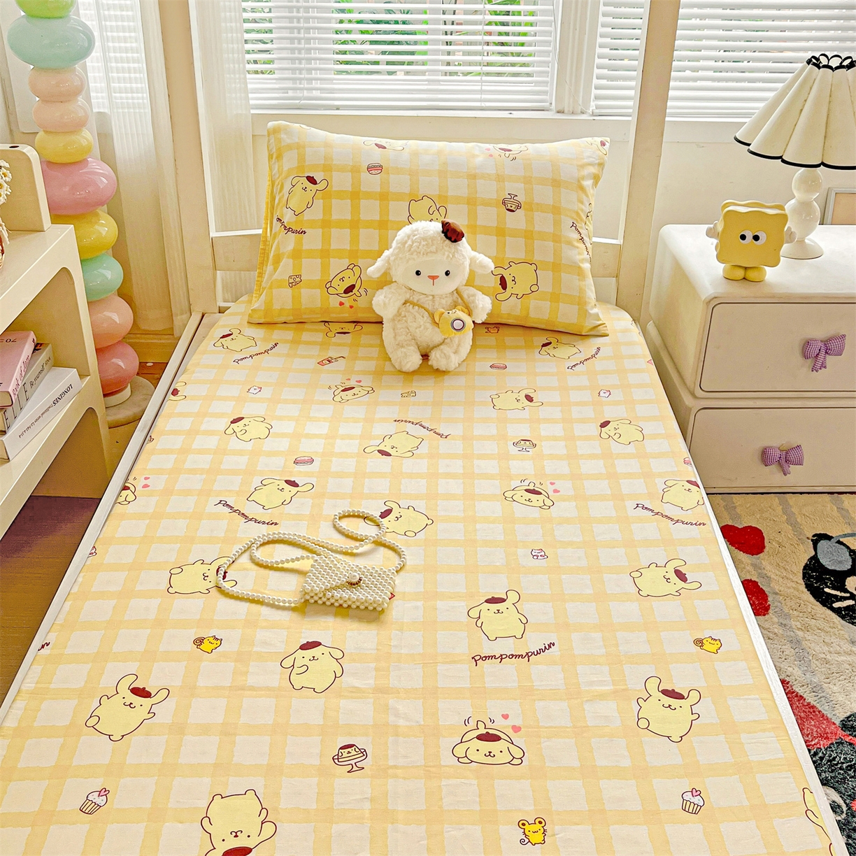 91家纺网 家纺一手货源 找家纺 名兮家居 2025-奥特曼-三丽鸥全棉13372学生床上下铺床笠【含防伪标】 可可布丁狗