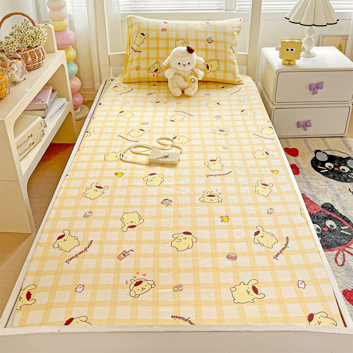 91家纺网 家纺一手货源 找家纺 名兮家居 2025-奥特曼-三丽鸥全棉13372学生床上下铺床笠【含防伪标】 可可布丁狗