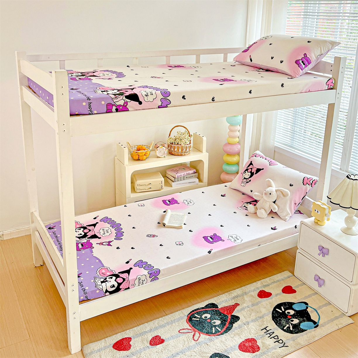 91家纺网 家纺一手货源 找家纺 名兮家居 2025-奥特曼-三丽鸥全棉13372学生床上下铺床笠【含防伪标】 美美库洛米