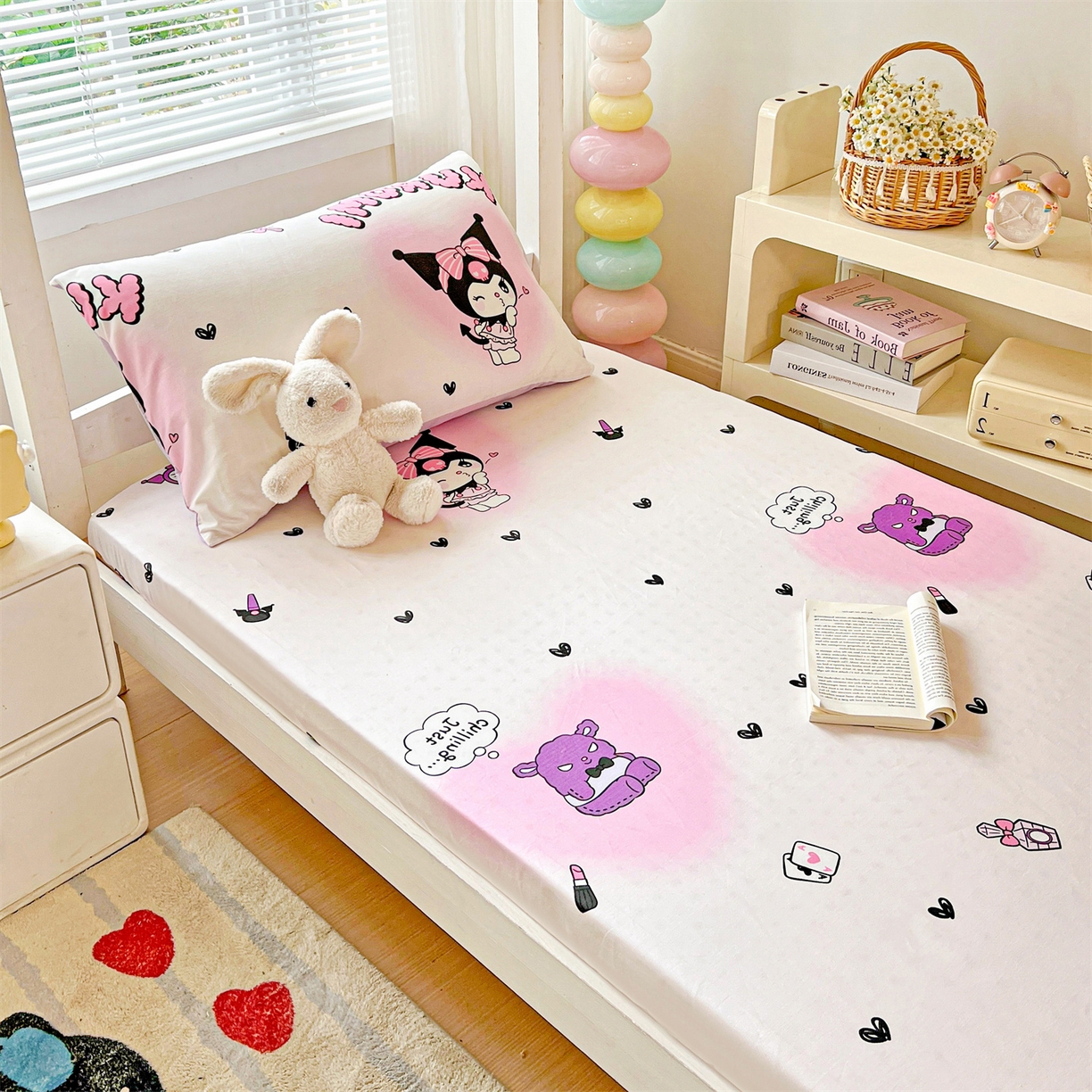 91家纺网 家纺一手货源 找家纺 名兮家居 2025-奥特曼-三丽鸥全棉13372学生床上下铺床笠【含防伪标】 美美库洛米