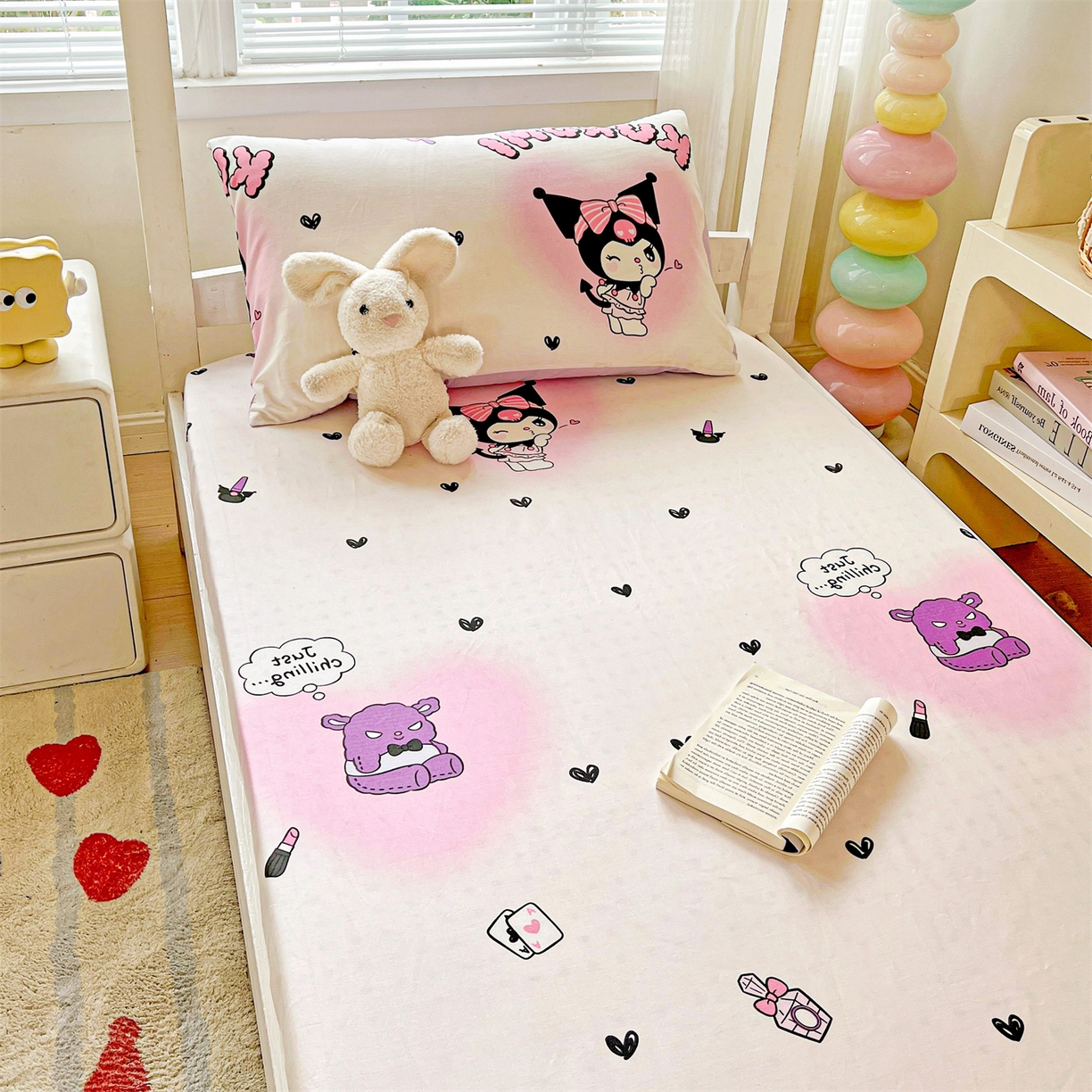 91家纺网 家纺一手货源 找家纺 名兮家居 2025-奥特曼-三丽鸥全棉13372学生床上下铺床笠【含防伪标】 美美库洛米