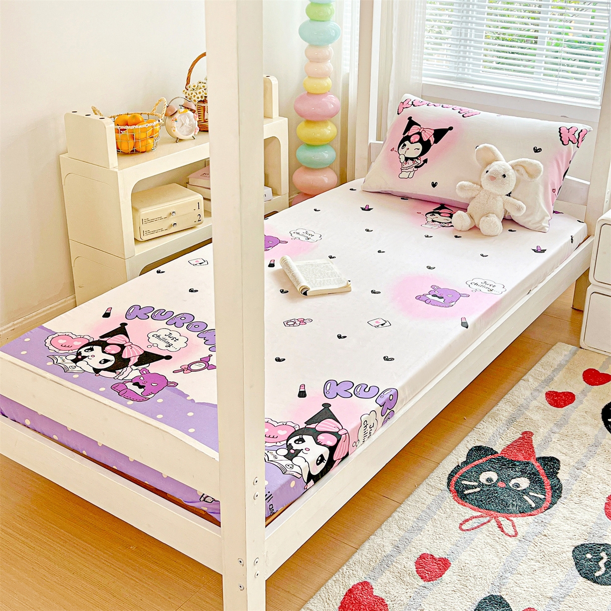 91家纺网 家纺一手货源 找家纺 名兮家居 2025-奥特曼-三丽鸥全棉13372学生床上下铺床笠【含防伪标】 美美库洛米