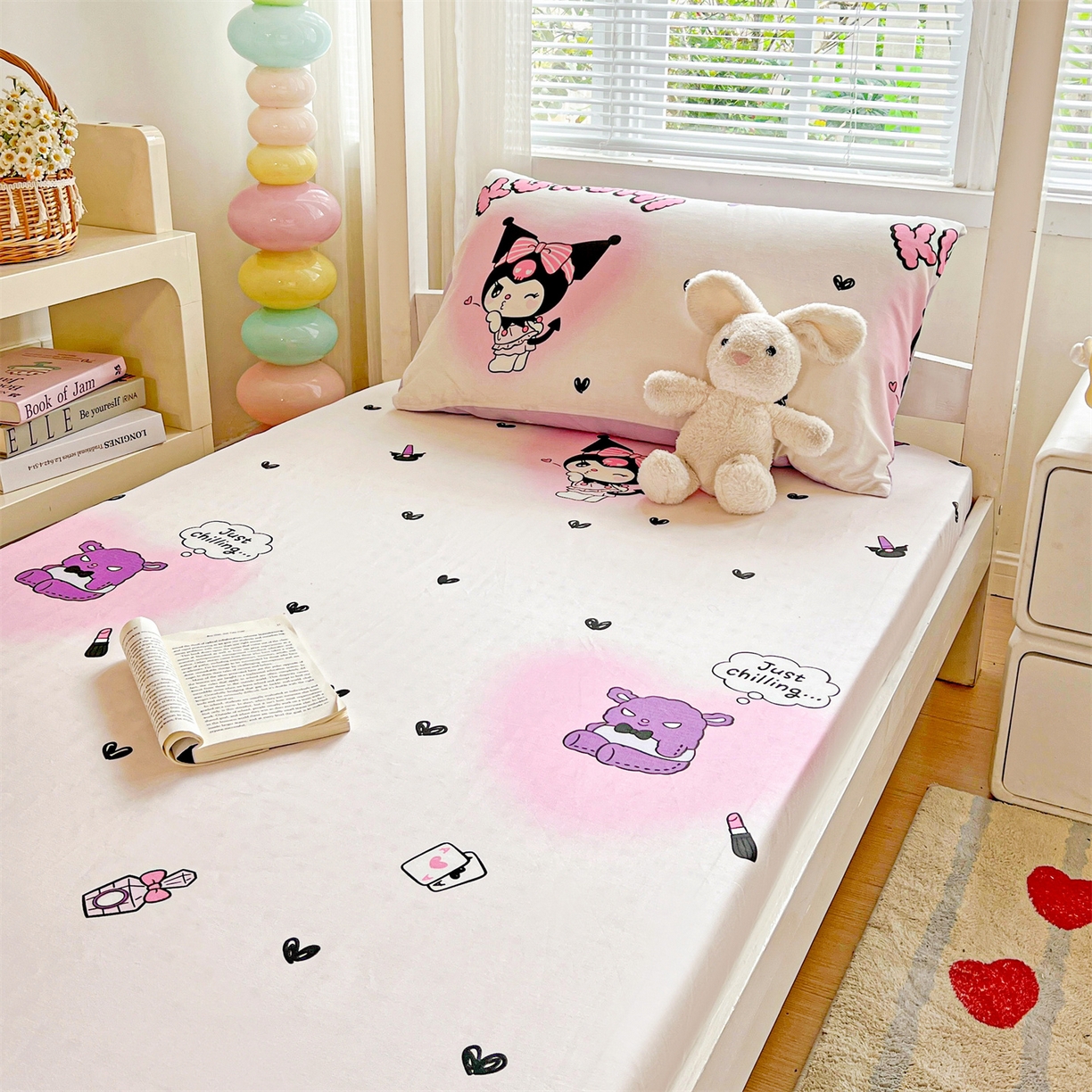 91家纺网 家纺一手货源 找家纺 名兮家居 2025-奥特曼-三丽鸥全棉13372学生床上下铺床笠【含防伪标】 美美库洛米