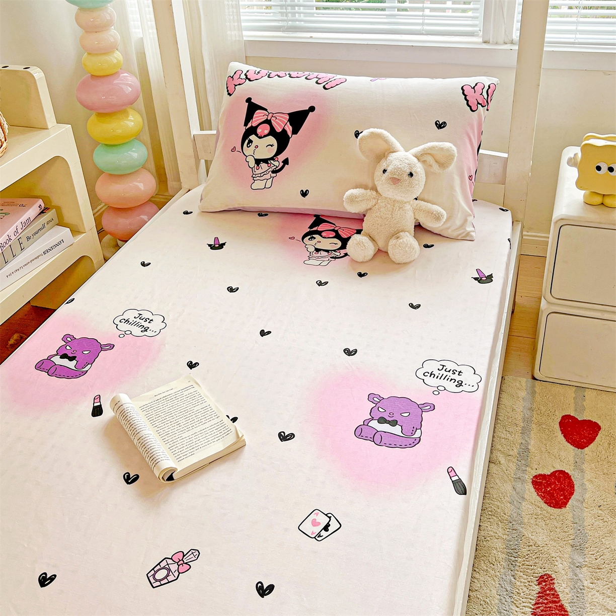 91家纺网 家纺一手货源 找家纺 名兮家居 2025-奥特曼-三丽鸥全棉13372学生床上下铺床笠【含防伪标】 美美库洛米