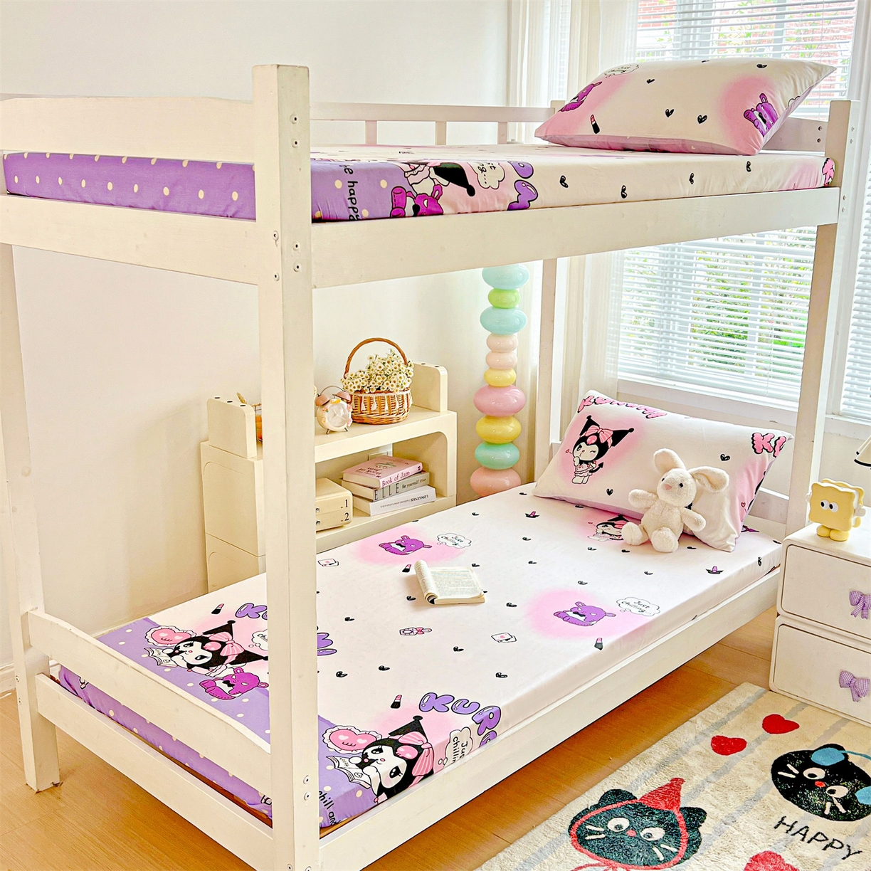 91家纺网 家纺一手货源 找家纺 名兮家居 2025-奥特曼-三丽鸥全棉13372学生床上下铺床笠【含防伪标】 美美库洛米