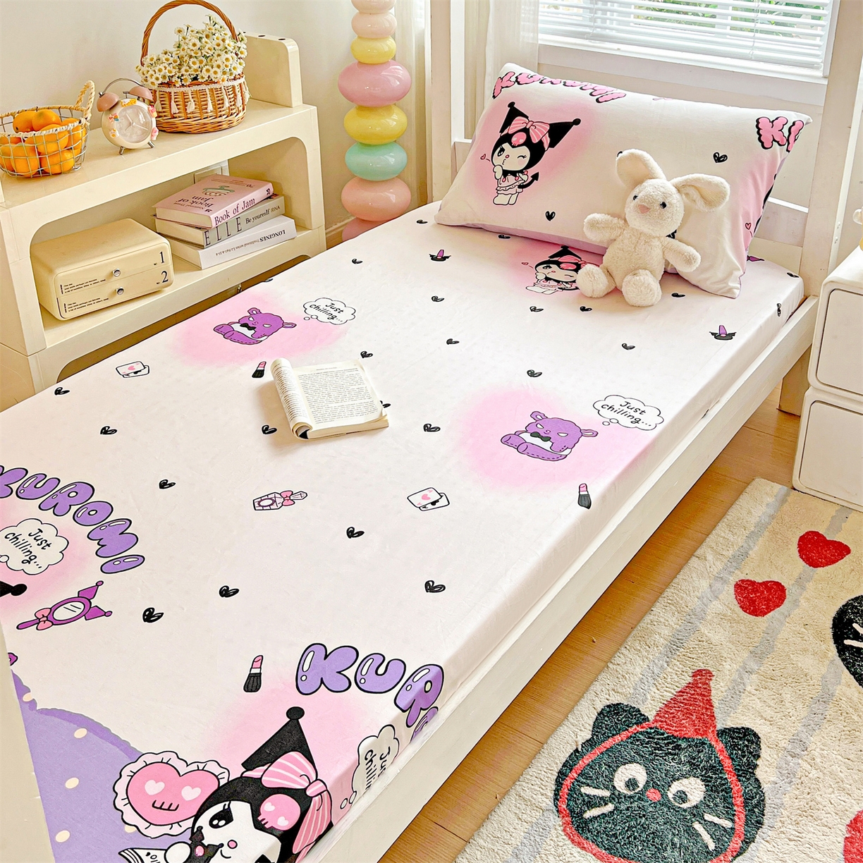 91家纺网 家纺一手货源 找家纺 名兮家居 2025-奥特曼-三丽鸥全棉13372学生床上下铺床笠【含防伪标】 美美库洛米