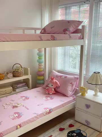 91家纺网 家纺一手货源 找家纺 名兮家居 2025-奥特曼-三丽鸥全棉13372学生床上下铺床笠【含防伪标】 魔法美乐蒂