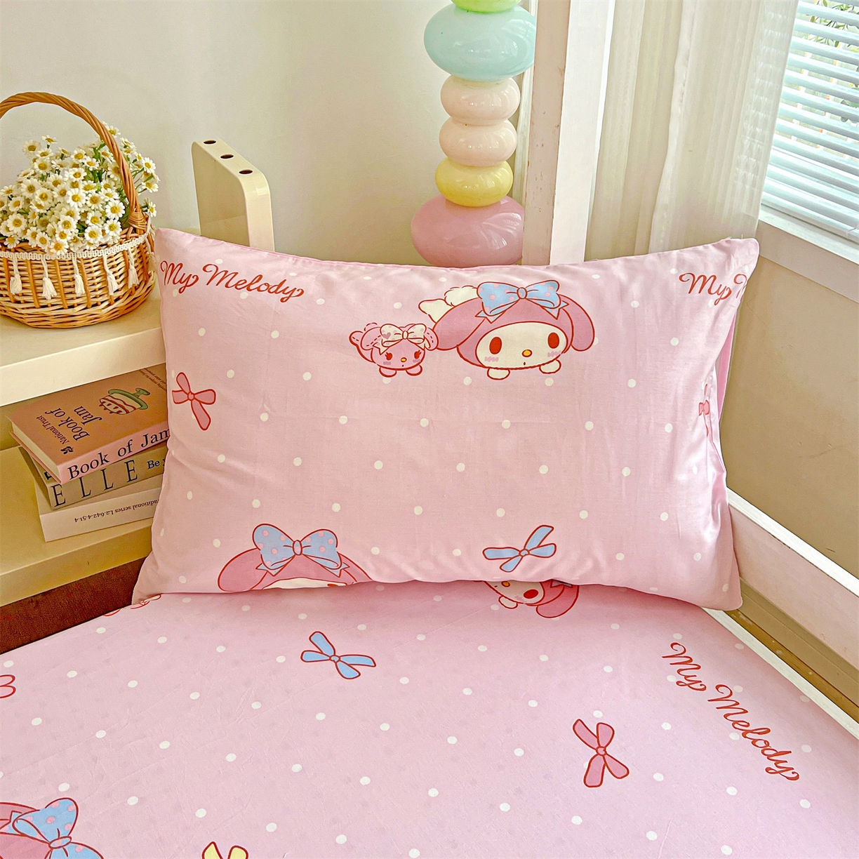 91家纺网 家纺一手货源 找家纺 名兮家居 2025-奥特曼-三丽鸥全棉13372学生床上下铺床笠【含防伪标】 魔法美乐蒂